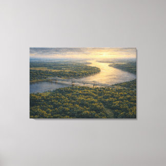Natchez am Fluss | Landschaftskunst | Gespannt Leinwanddruck