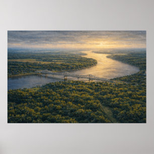 Natchez am Fluss   Mississippi River Poster