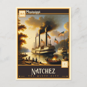 Natchez, Mississippi Vintage Postkarte