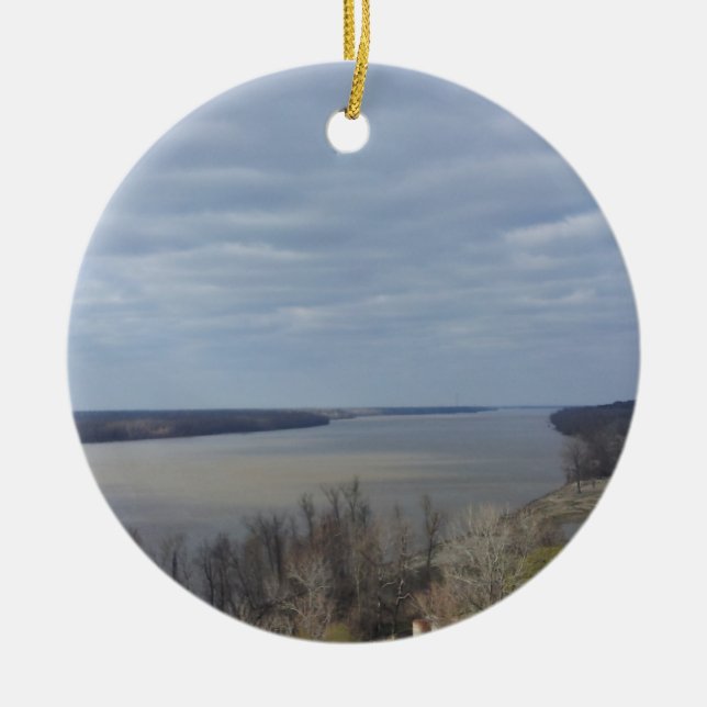 Natchez Mitgliedstaat-Fluss Mississipi Keramik Ornament (Vorne)