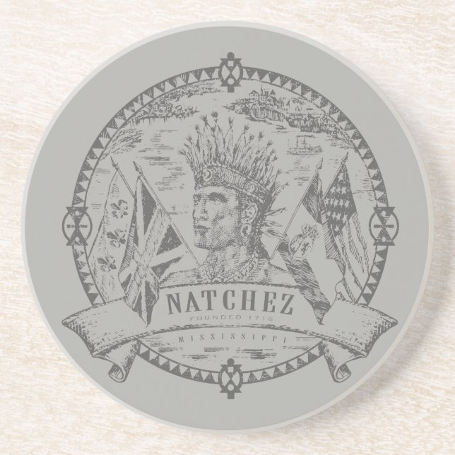 Natchez Siegel-Untersetzer Getränkeuntersetzer (Vorne)