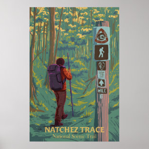 Natchez Trace National Scenic Trail Reiseplakat Poster
