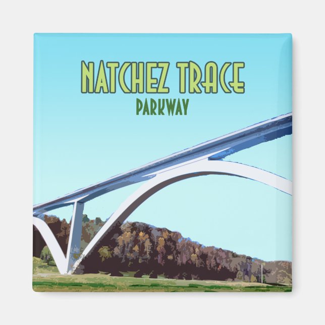 Natchez Trace Parkplatz Tennessee Mississippi Magnet (Vorne)