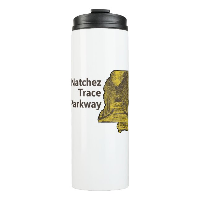 Natchez Trace Parkway Mississippi Karte Thermosbecher (Vorderseite)