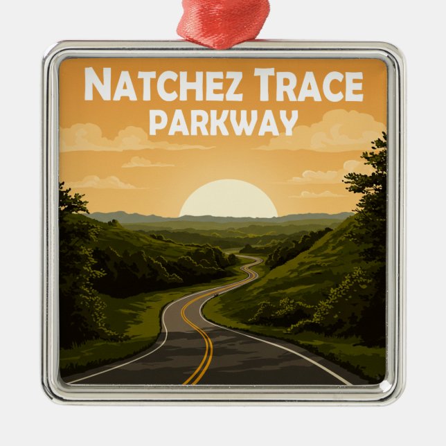 Natchez Trace Parkway Mississippi Landschaft Ornament Aus Metall (Vorne)