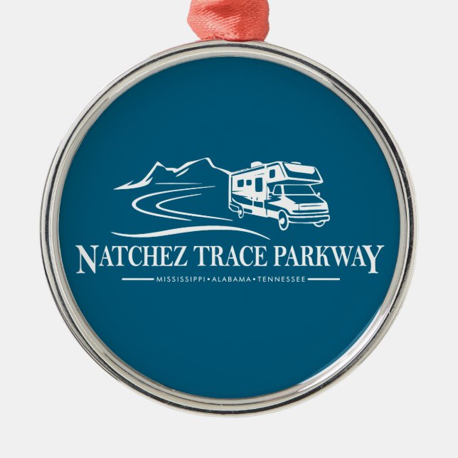 Natchez Trace Parkway Recreational Vehicle Ornament Aus Metall (Vorne)