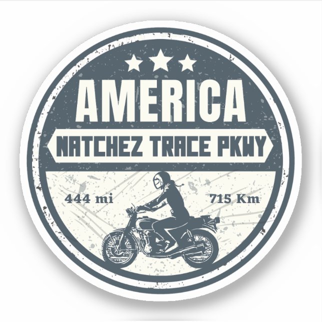 Natchez Trace Road Mississippi Tennessee Aufkleber (Vorderseite)