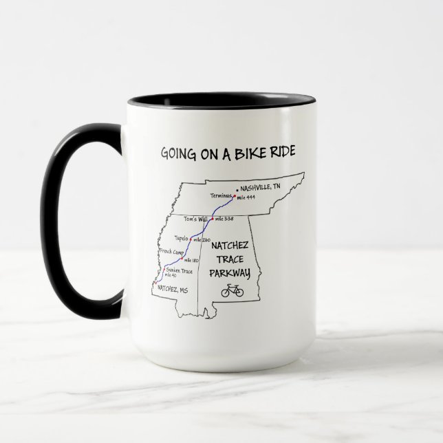 Natchez Trace Route Karte Kaffee Tasse (Links)