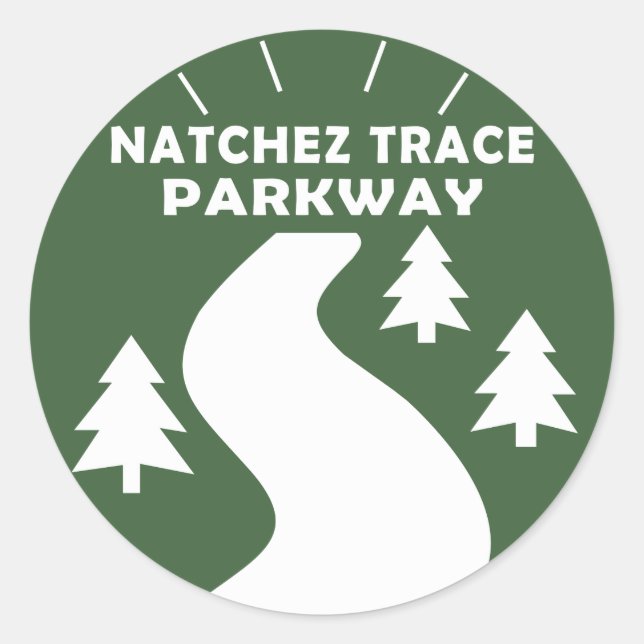 Natchez Trace Runder Aufkleber (Vorderseite)