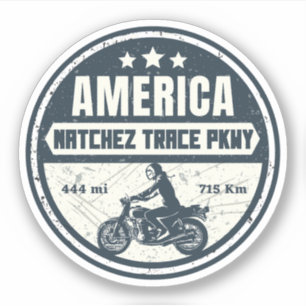 Natchez Trace Straße Mississippi Tennessee Motorra Aufkleber
