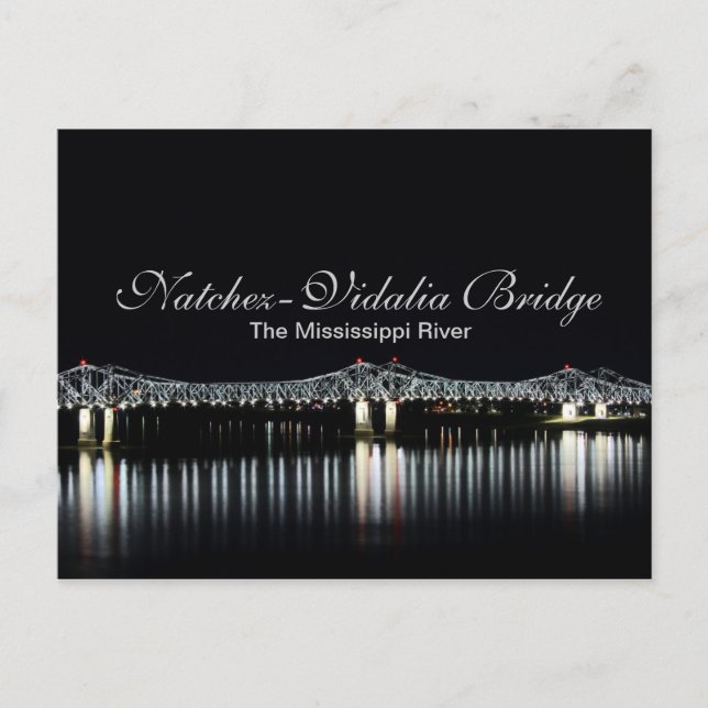 Natchez-Vidalia Brücke - Mississippi Fluss Postkarte (Vorderseite)