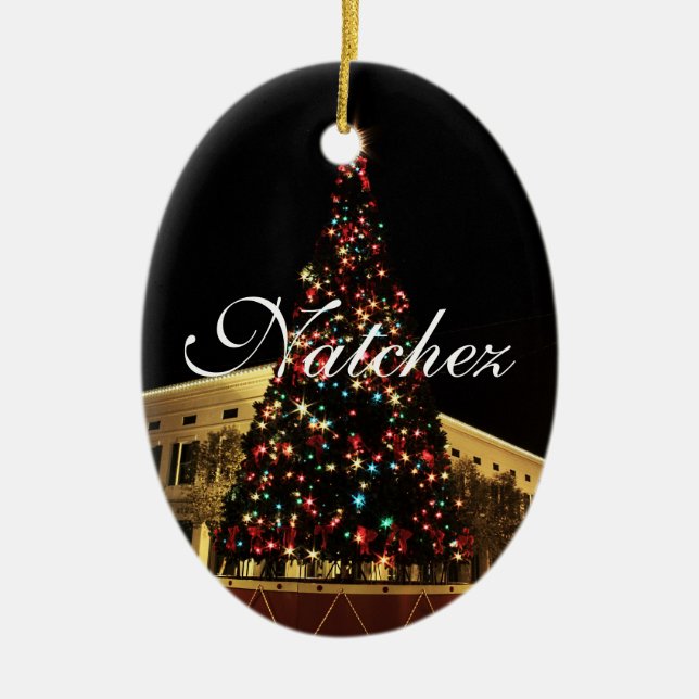 Natchez Weihnachtsbaum-Verzierung Keramikornament (Vorne)