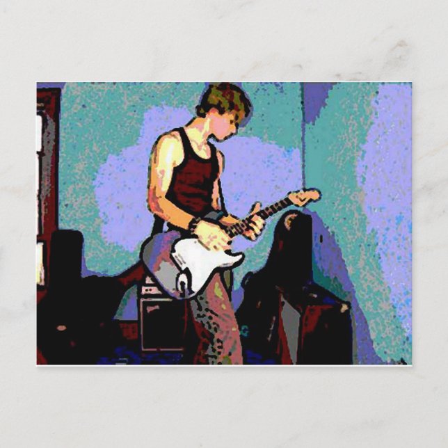Nate und Gitarre Postkarte (Vorderseite)