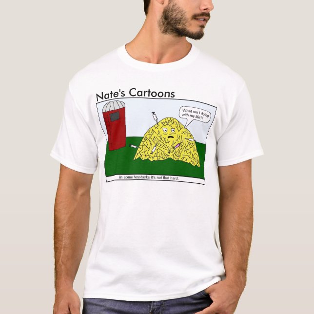 Nates Cartoon-Heuschober-Shirt T-Shirt (Vorderseite)