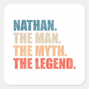 Nathan der Mann der Mythos die Legende Quadratischer Aufkleber
