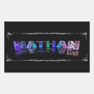 Nathan - der NamensNathan in 3D beleuchtet Rechteckiger Aufkleber