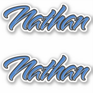 Nathan Name blue Aufkleber Sticker Stickerset