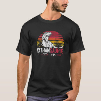 Nathan Saurus Funny Personalisiert Dinosaur T Rex  T-Shirt