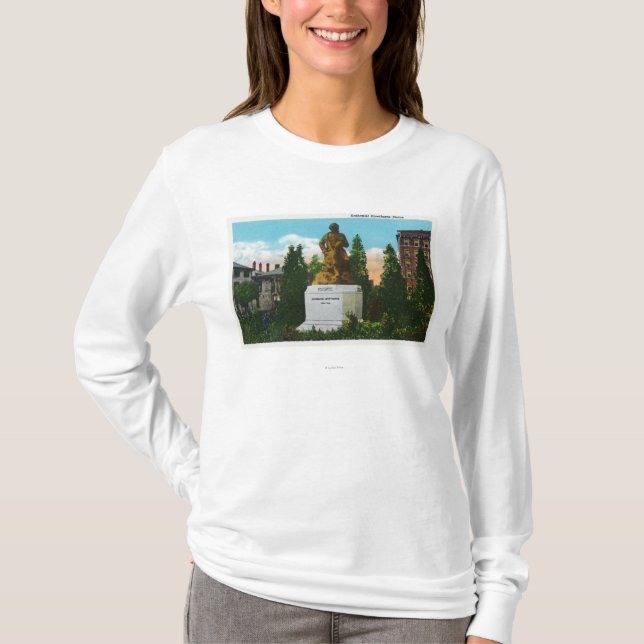 Nathaniel Hawthorne Statue-Ansicht T-Shirt (Vorderseite)