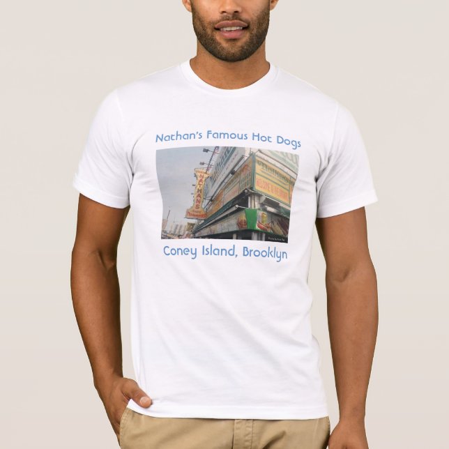 Nathan's berühmter Hot Dogs Adult T - Shirt (Vorderseite)