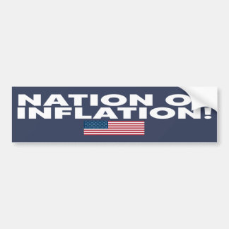 NATION DES INFLATION Text w/U,S. Flag  Autoaufkleber