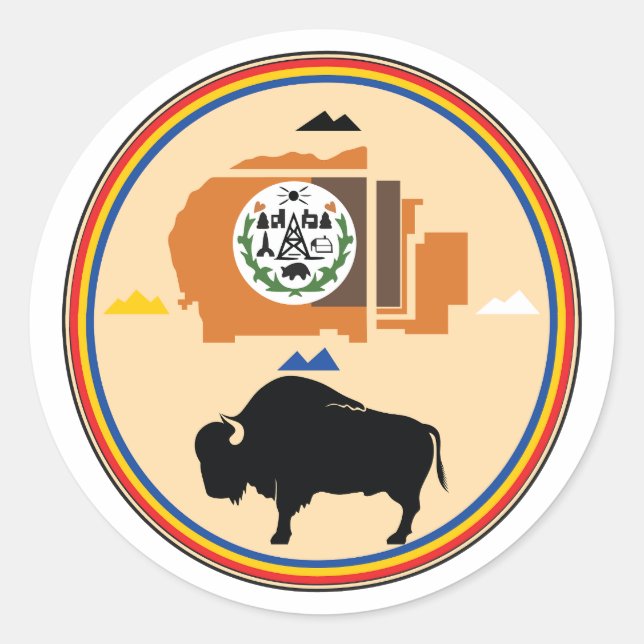 Nation Navajo - Siegel der navajo-Nation Runder Aufkleber (Vorderseite)