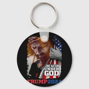 Nation unter Gottes Präsident Trump 2024 America C Schlüsselanhänger