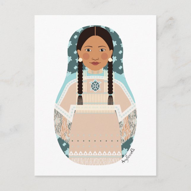 National American Matryoshka Postcard Postkarte (Vorderseite)