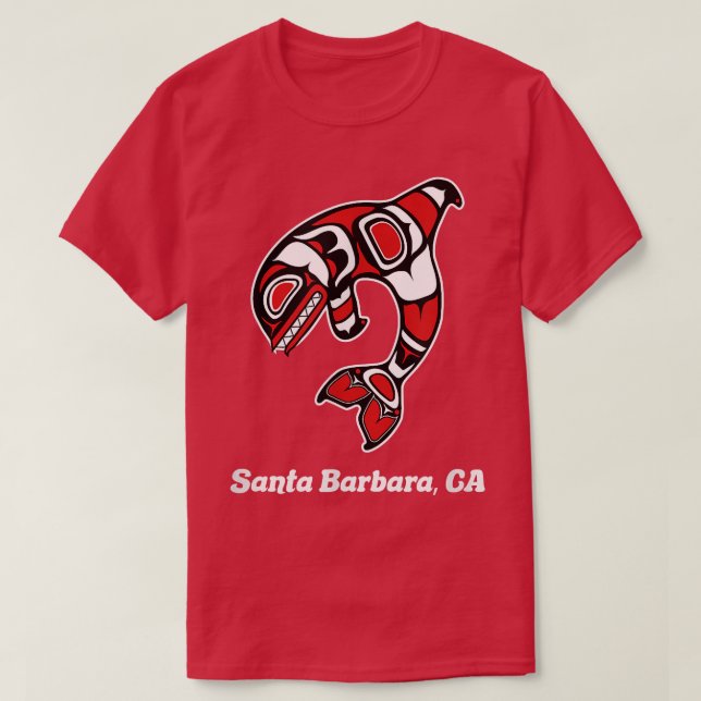National American Santa Barbara CA Tribal Orca Kil T-Shirt (Design vorne)