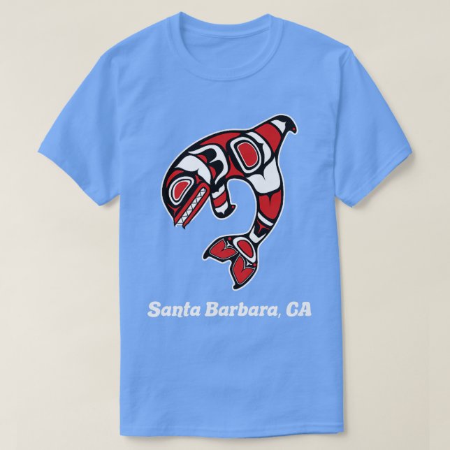 National American Santa Barbara CA Tribal Orca Kil T-Shirt (Design vorne)