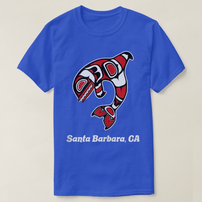 National American Santa Barbara CA Tribal Orca Kil T-Shirt (Design vorne)