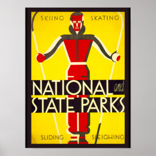 National and state parks, skiing - Dorothy Waugh Poster