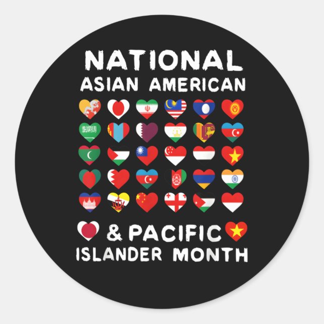 National Asian American and Pacific Islander Herit Runder Aufkleber (Vorderseite)