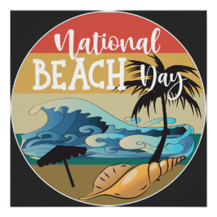 National Beach Day Sign Poster
