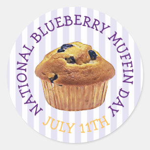 National Blueberry Muffin Day Juwelier Runder Aufkleber