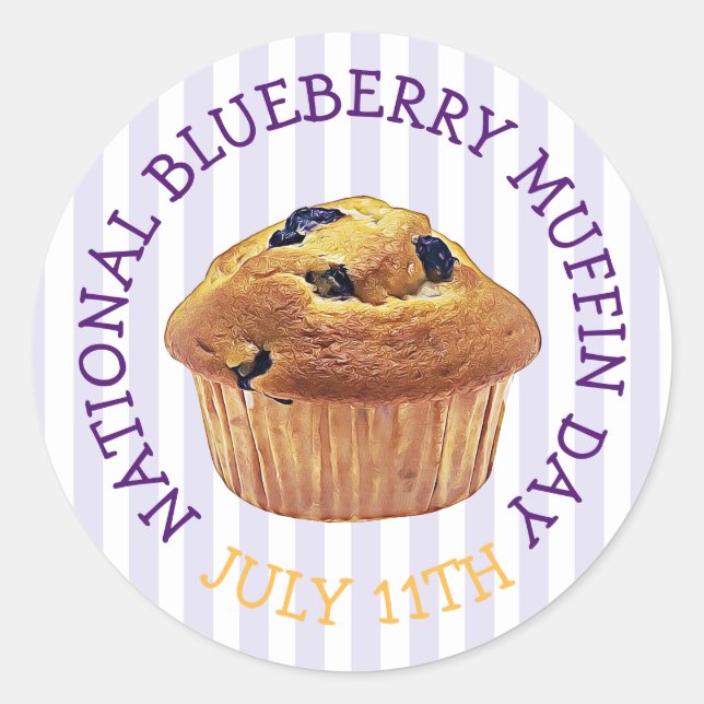 National Blueberry Muffin Day Juwelier Runder Aufkleber (Vorderseite)