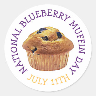 National Blueberry Muffin Day Juwelier Runder Aufkleber