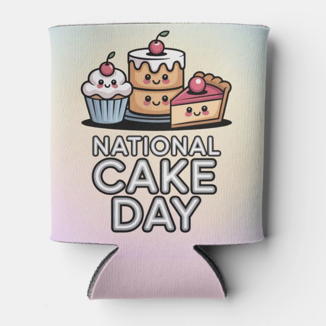 National Cake Day Pastel Can Cooler Dosenkühler (Vorderseite)
