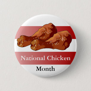 National Chicken Month, gebratenes Huhn Button
