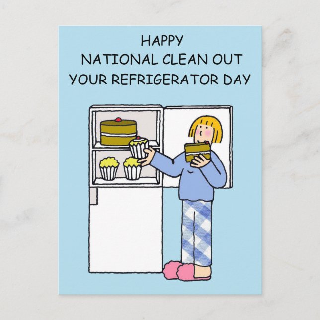 National Clean Out Ihr Kühlschrank Day November Postkarte (Vorderseite)