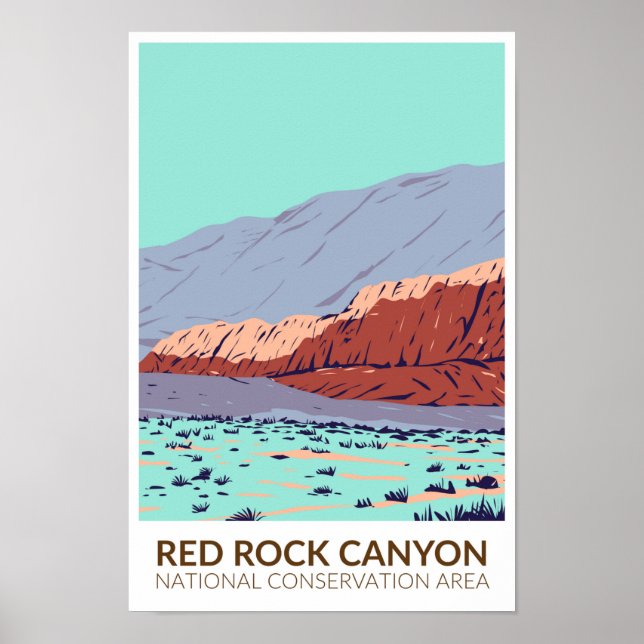 National Conservation Area Vintag Red Rock Canyon Poster (Vorne)