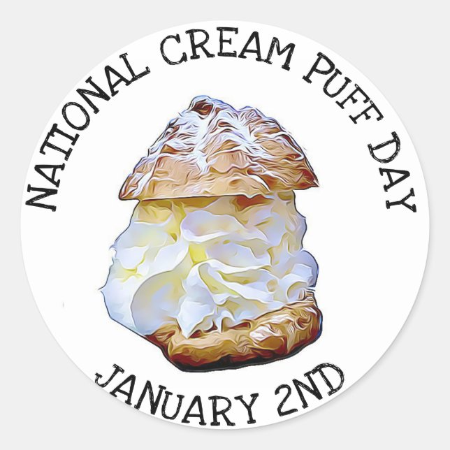 National Cream Puff Day 2. Januar Stickers (Vorderseite)
