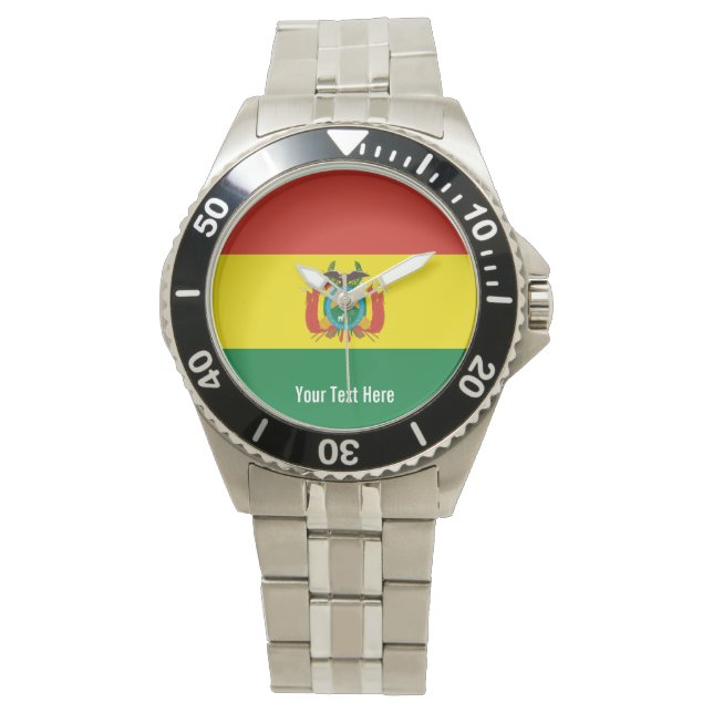 National flag of Bolivia Armbanduhr (Vorderseite)