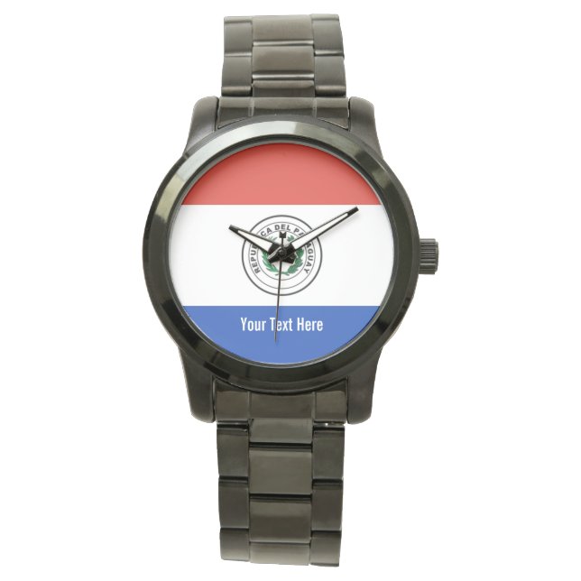 National flag of Paraguay Armbanduhr (Vorderseite)