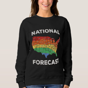 National Forecast American USA Rainbow Map Gay Pri Sweatshirt