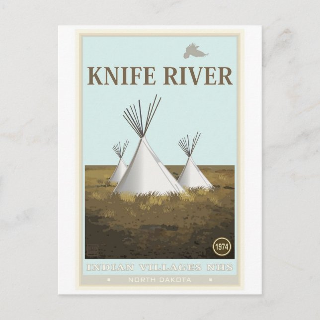 National Historic Site des Knife River Indian Vill Postkarte (Vorderseite)