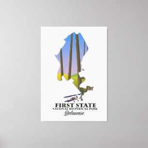 National Historical Park Delaware (erster Staat) Leinwanddruck