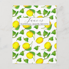 National Lemon Month June Citrus Fruit Postkarte