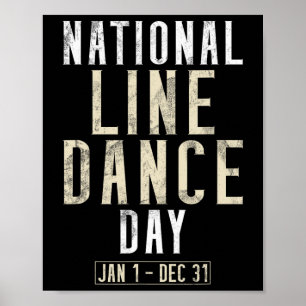 National Line Dance Day Funny Line Tanz Poster