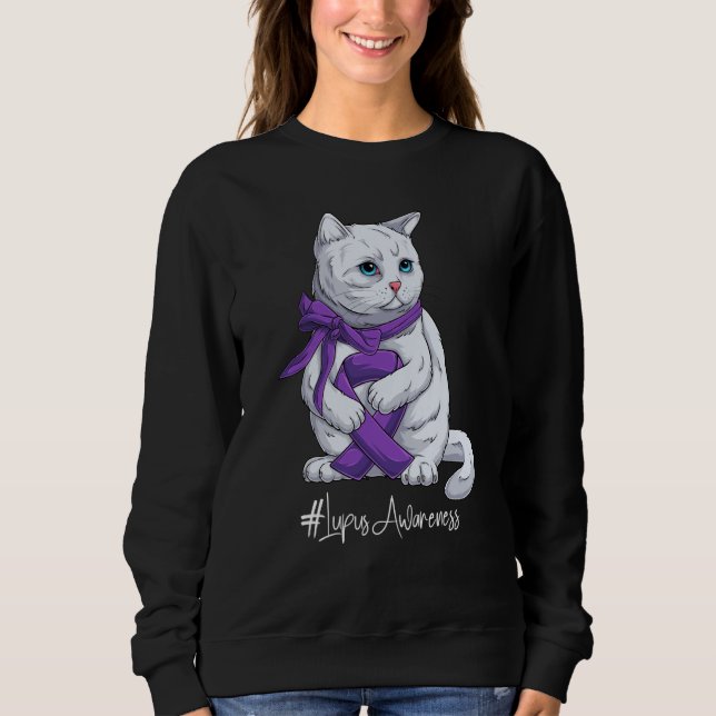 National Lupus Awareness Month Purple Ribbon Cute  Sweatshirt (Vorderseite)